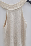 SWAYING/KNIT crochet collar strappy vest SW24SS1T21 white